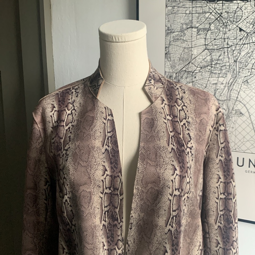 Blank Nyc, Faux Suede Jacket, Python Pattern In T… - image 3